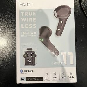 MVMT True Wireless In-Ear Headphones‎ Model 11 Bluetooth w/ Charging Case NWT